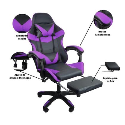 Imagem de Cadeira Gamer Stillus Ergonômica Com Apoio Para Os Pés com Ebook
