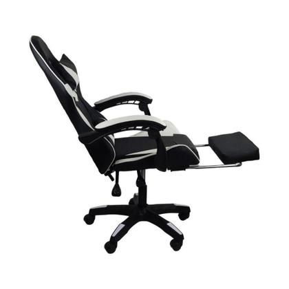 Imagem de Cadeira Gamer Stillus Ergonômica Com Apoio Para Os Pés Preto E Branco