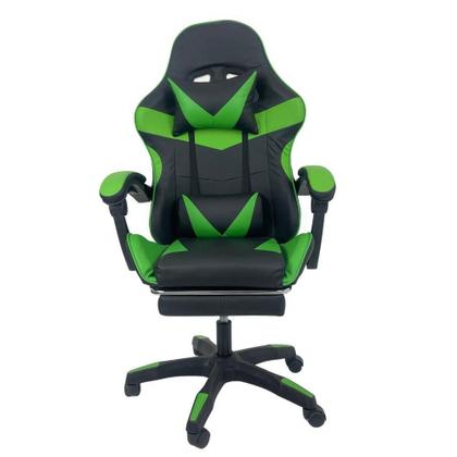 Imagem de Cadeira Gamer Stillus Ergonômica Com Apoio Para Os Pés - Preto E Verde