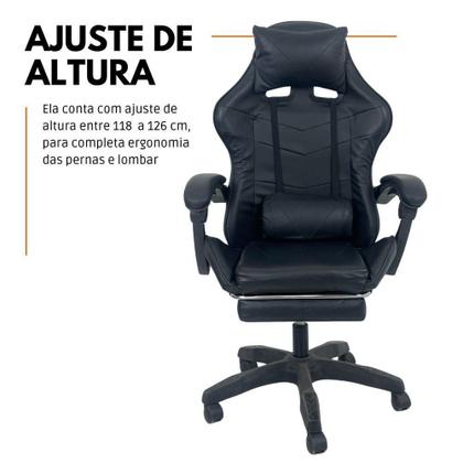 Imagem de Cadeira Gamer Stillus Ergonômica Com Apoio Para Os Pés - Preto