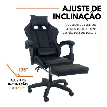 Imagem de Cadeira Gamer Stillus Ergonômica Com Apoio Para Os Pés - Preto