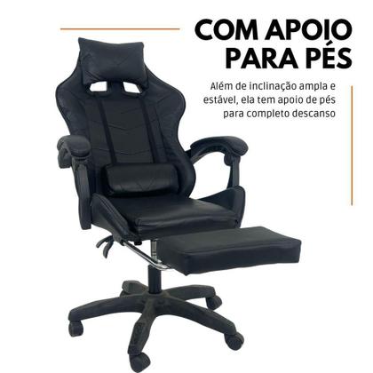 Imagem de Cadeira Gamer Stillus Ergonômica Com Apoio Para Os Pés - Preto