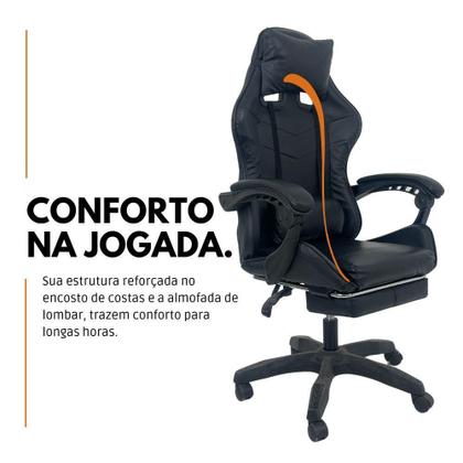 Imagem de Cadeira Gamer Stillus Ergonômica Com Apoio Para Os Pés - Preto