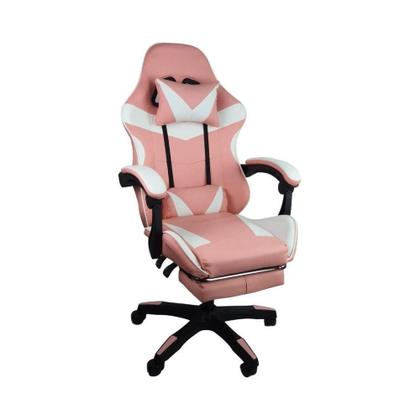 Imagem de Cadeira Gamer Stillus Ergonômica Com Apoio Para Os Pés Rosa Chiclete