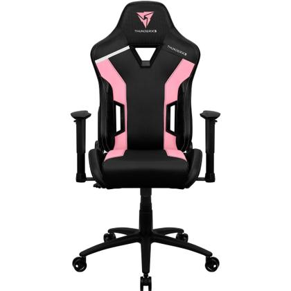 Imagem de Cadeira Gamer ThunderX3 Com Encosto Reclinável de 135material sintético e Fibra de Carbono Com Base de Metal e Giratória Apoio de Braço 2D Cor Rosa e Preta