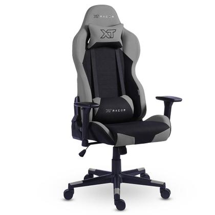 Imagem de Cadeira Gamer XT Racer Defender, Até 120kg, Com Almofadas, Reclinável, Descanso de Braço 3D, Preto e Cinza - XTR-032