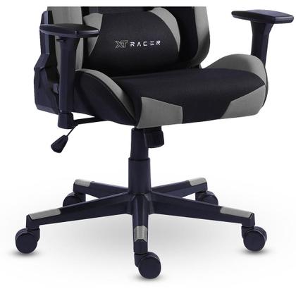 Imagem de Cadeira Gamer XT Racer Defender, Até 120kg, Com Almofadas, Reclinável, Descanso de Braço 3D, Preto e Cinza - XTR-032