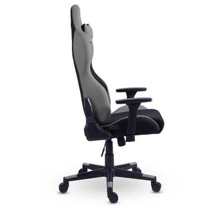 Imagem de Cadeira Gamer XT Racer Defender, Até 120kg, Com Almofadas, Reclinável, Descanso de Braço 3D, Preto e Cinza - XTR-032