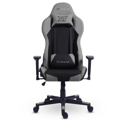 Imagem de Cadeira Gamer XT Racer Defender, Até 120kg, Com Almofadas, Reclinável, Descanso de Braço 3D, Preto e Cinza - XTR-032