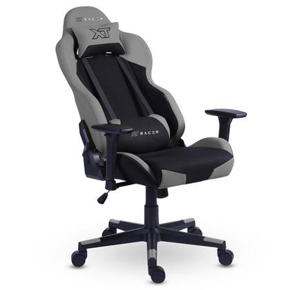 Imagem de Cadeira Gamer XT Racer Defender, Até 120kg, Com Almofadas, Reclinável, Descanso de Braço 3D, Preto e Cinza - XTR-032