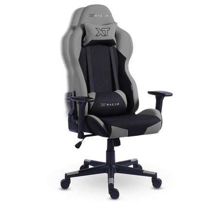 Imagem de Cadeira Gamer XT Racer Defender, Até 120kg, Com Almofadas, Reclinável, Descanso de Braço 3D, Preto e Cinza - XTR-032