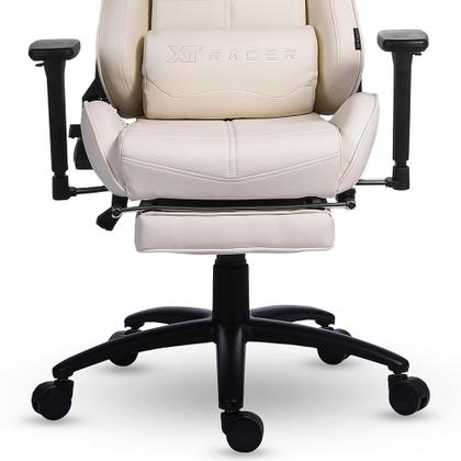 Imagem de Cadeira Gamer XT Racer Platinum W Series, Até 120kg, Com Almofadas, Reclinável, Descanso de Braço 3D, Off White - XTR-068