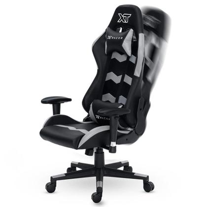 Imagem de Cadeira Gamer XT Racer Speed Series, Até 120kg, Com Almofadas, Reclinável, Descanso de Braço 2D, Preto e Cinza - XTS130