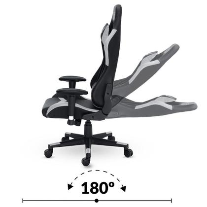 Imagem de Cadeira Gamer XT Racer Speed Series, Até 120kg, Com Almofadas, Reclinável, Descanso de Braço 2D, Preto e Cinza - XTS130