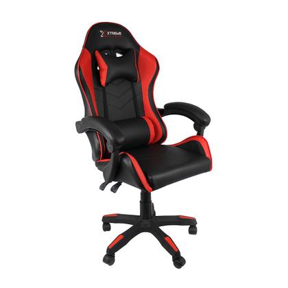 Imagem de Cadeira Gamer XTreme Gamers Cinesis NY Preta e Vermelha Conforto e Performance para Jogos e Escritório  Evolux