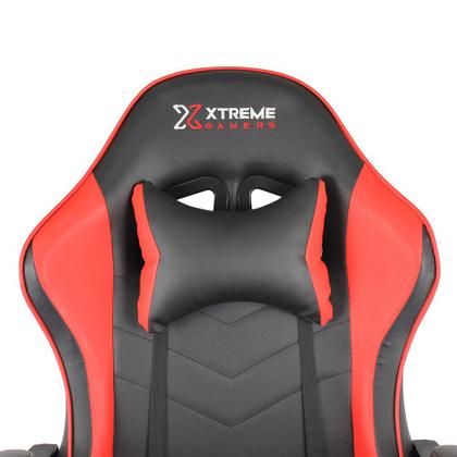 Imagem de Cadeira Gamer XTreme Gamers Cinesis NY Preta e Vermelha Conforto e Performance para Jogos e Escritório  Evolux