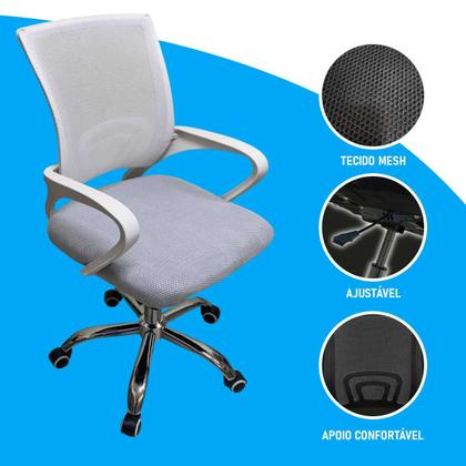 Imagem de Cadeira Giratoria Escritorio Ergonomica Ajustavel Confortavel Resistente Home Office Quarto Apoio Braço