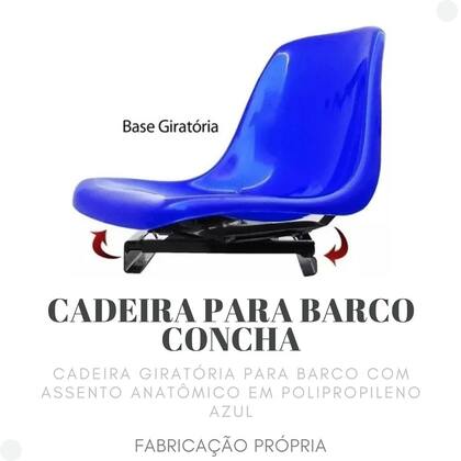 Imagem de Cadeira Giratória Para Barco Concha Cor: AZUL BIC