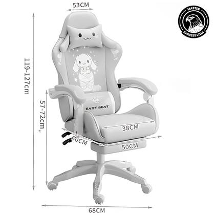 Imagem de Cadeira giratoria tipo gamer, mod zyft1502 com encosto alto ajustavel, costa e assento acochoados em pu com espuma