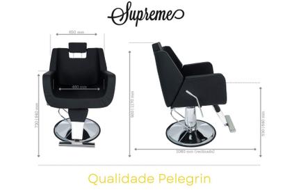Imagem de Cadeira Hidráulica Reclinável Barbeiro Salão Pelegrin PEL-9313 Preto