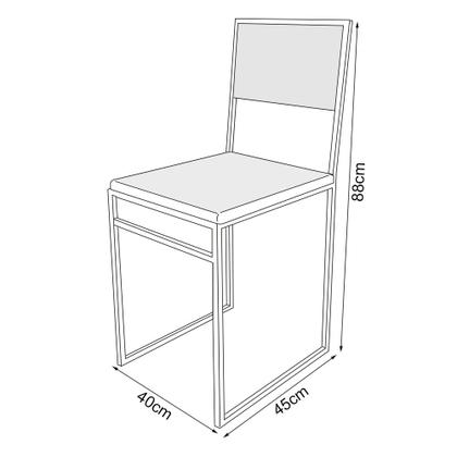 Imagem de Cadeira Industrial de Jantar Isa Assento Estofado Veludo Preto  