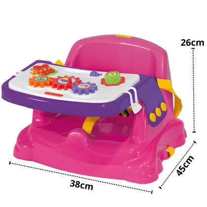 Imagem de Cadeira Infantil 2x1 Para Bebê Alimentação e Didática Cadeirão Papinha e Atividades Educativo Para Crianças