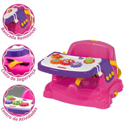 Imagem de Cadeira Infantil 2x1 Para Bebê Alimentação e Didática Cadeirão Papinha e Atividades Educativo Para Crianças