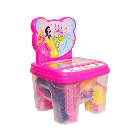 Imagem de Cadeira Infantil Com Blocos De Montar Encaixe Colorido 24 Pç