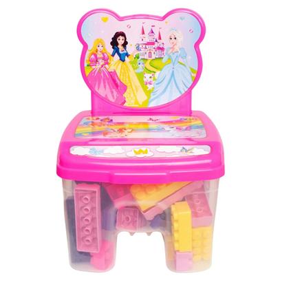 Imagem de Cadeira Infantil Com Blocos De Montar Encaixe Colorido 24 Pç