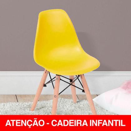 Imagem de Cadeira Infantil Eames DSW Polipropileno Amarela Base Madeira