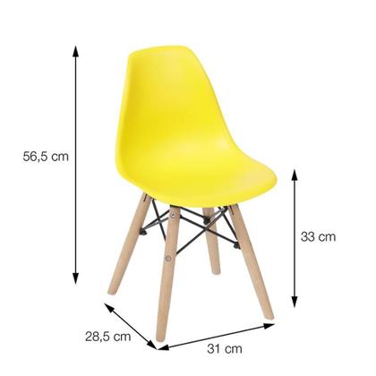 Imagem de Cadeira Infantil Eames DSW Polipropileno Amarela Base Madeira
