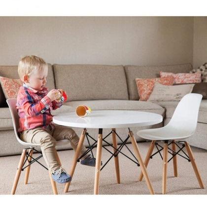 Imagem de Cadeira Infantil Eames Polipropileno Base Madeira Eiffel Espresso Móveis