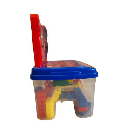 Imagem de Cadeira Infantil Herói Com Blocos De Montar Encaixe 24 Peças