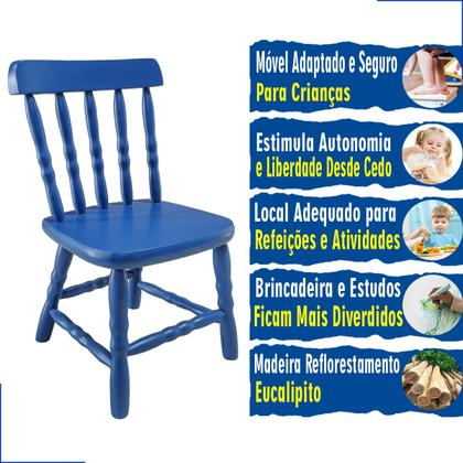 Imagem de Cadeira Infantil Madeira Resistente Pintura Durável Colorida Escola Educativa Brinquedoteca Lazer Criança Kids Menina Menino