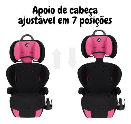 Imagem de Cadeira Infantil Para Carro Booster Versati Até 36kg Rosa 3 em 1