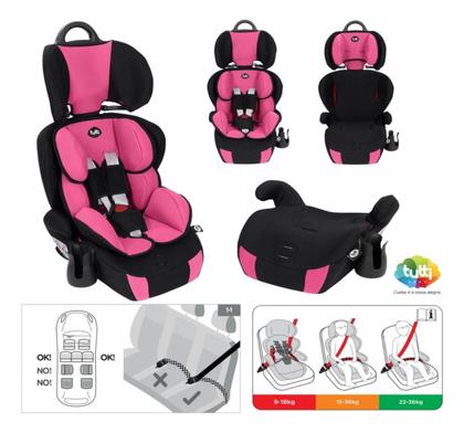 Imagem de Cadeira Infantil Para Carro Booster Versati Até 36kg Rosa 3 em 1