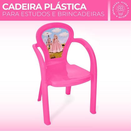 Imagem de Cadeira infantil Plástica Decorada Resistente Brincar Lanchar Estudar