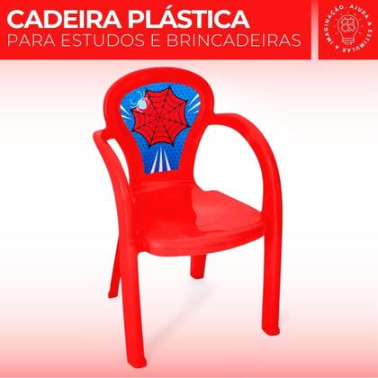 Imagem de Cadeira infantil Plástica Decorada Resistente Brincar Lanchar Estudar