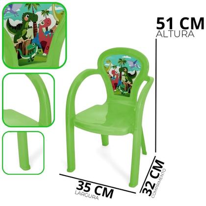 Imagem de Cadeira infantil Plástica Decorada Resistente Brincar Lanchar Estudar