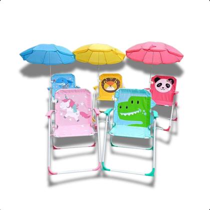 Imagem de Cadeira Infantil Praia Com Guarda Sol Menino Menina