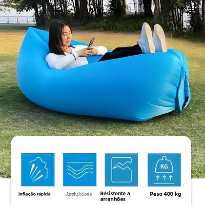 Imagem de Cadeira Inflável De Praia, Sofá De Ar, Rede Para Camping Ao Ar Livre, Quintal E Beira Do Lago Com