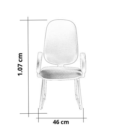 Imagem de Cadeira Intelocutor Base Fixa Sky e Braço Corsa Metal Wood Design