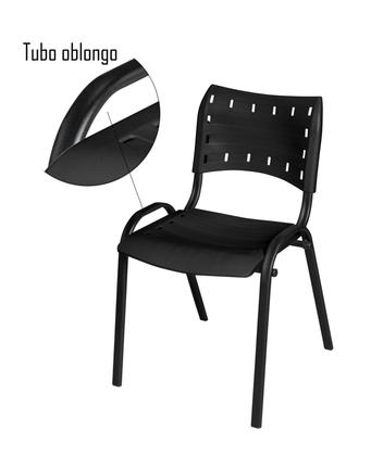 Imagem de Cadeira Iso Base Branco Igreja, Escola, Escritório - Laranja Kit 5 Peças