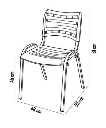 Imagem de Cadeira Iso Base Cinza Igreja, Escola, Escritório - Azul - Kit 4 Peças