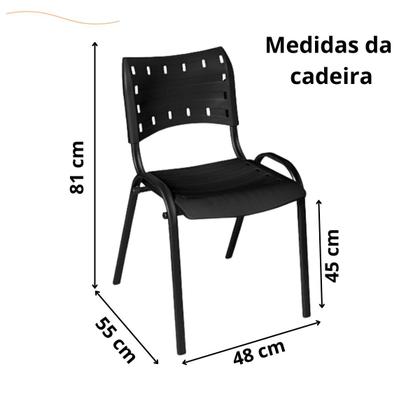 Imagem de Cadeira Iso Fixa Plástico Polipropileno Empilhável Igreja Escritório Escola Recepção Home office Ergonômica Várias Cores