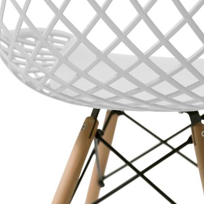 Imagem de Cadeira Kaila Base em Madeira - Branco