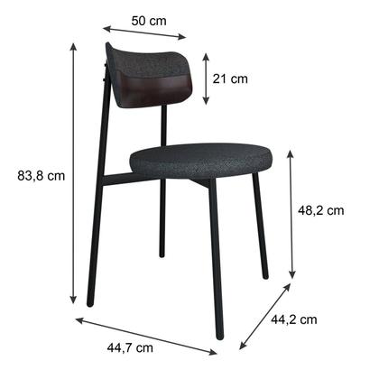 Imagem de Cadeira Kyta Fixa com 4 Pés 50 X 44,7 X 83,8 Cm com 2 Unidades Grafite/Café/Branco