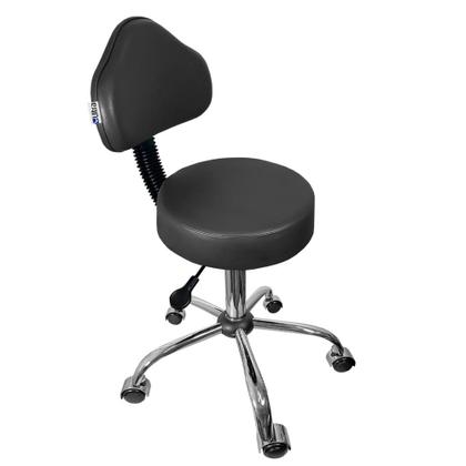 Imagem de Cadeira Mocho Preto Base Cromada - ULTRA Móveis