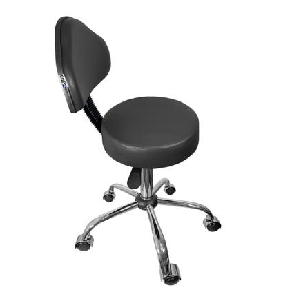 Imagem de Cadeira Mocho Preto Base Cromada - ULTRA Móveis