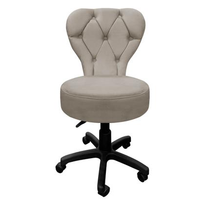 Imagem de Cadeira Mocho Soft Para Estética E Extensão De Cílios Veludo Bege